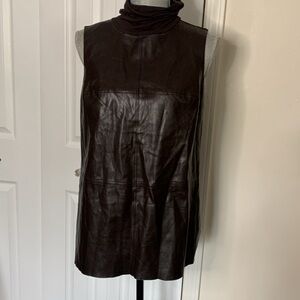 Alfani Turtle Neck leather Top